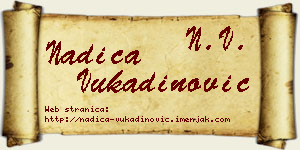 Nadica Vukadinović vizit kartica